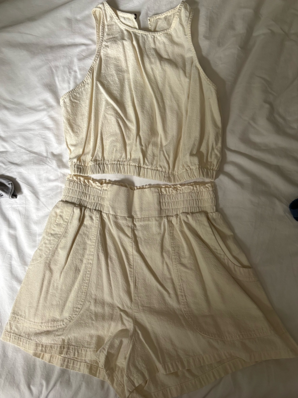 Cream Two-Piece Tank & Short Set